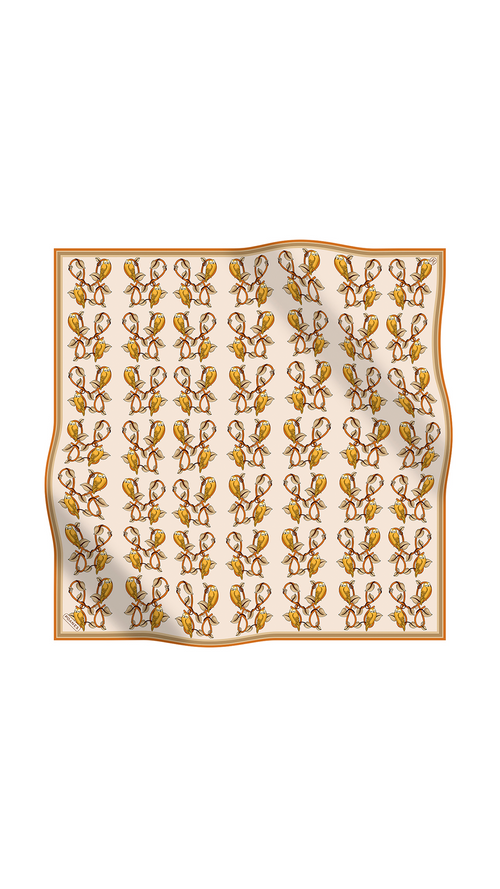 Baykuş Desenli Twill İpek Eşarp