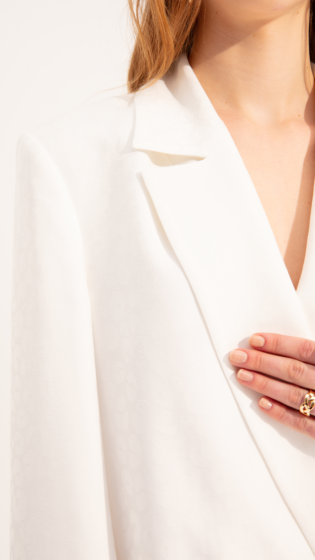 Nacre Beyaz Blazer Ceket Elbise