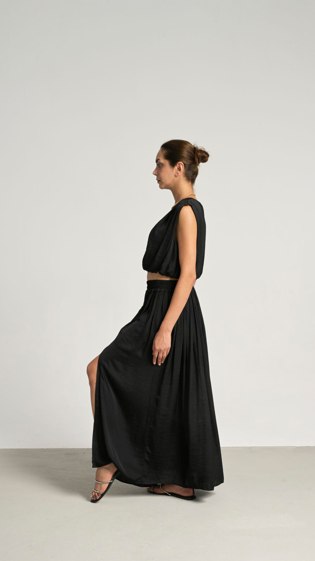 Laviess Crop Saten Bluz