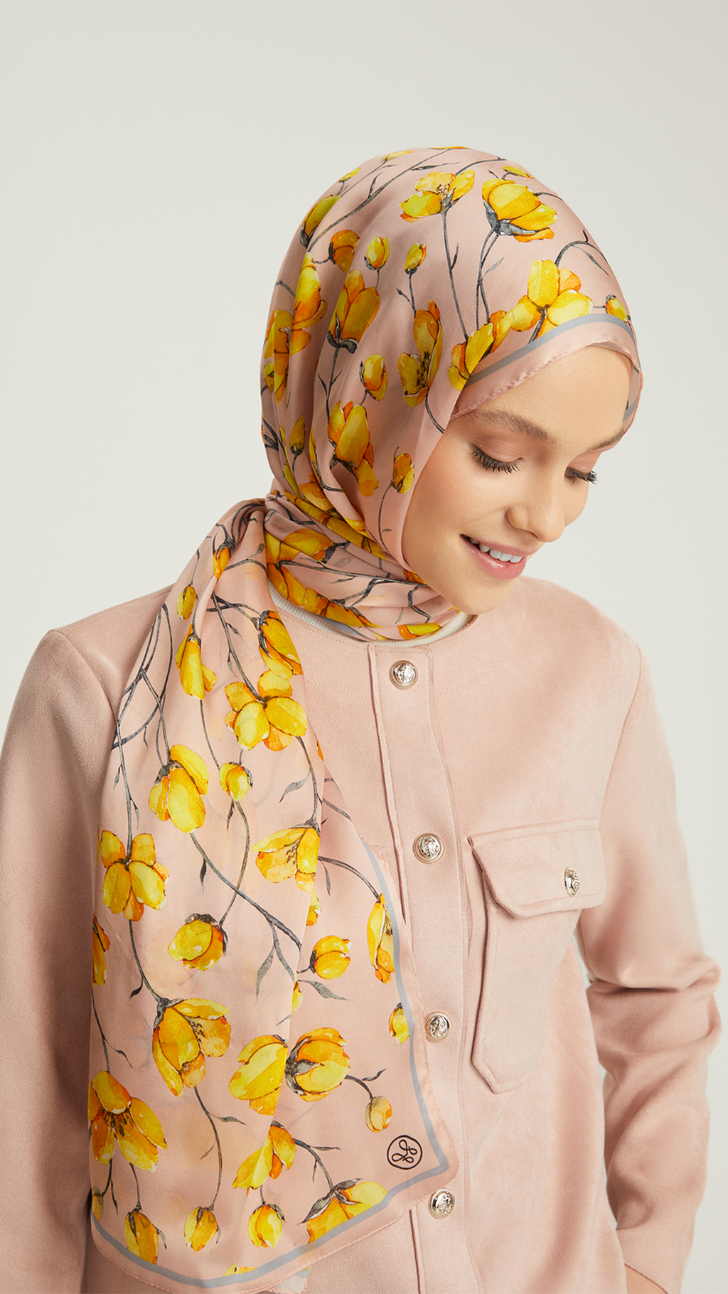 Desenli Şifo İpek Şal