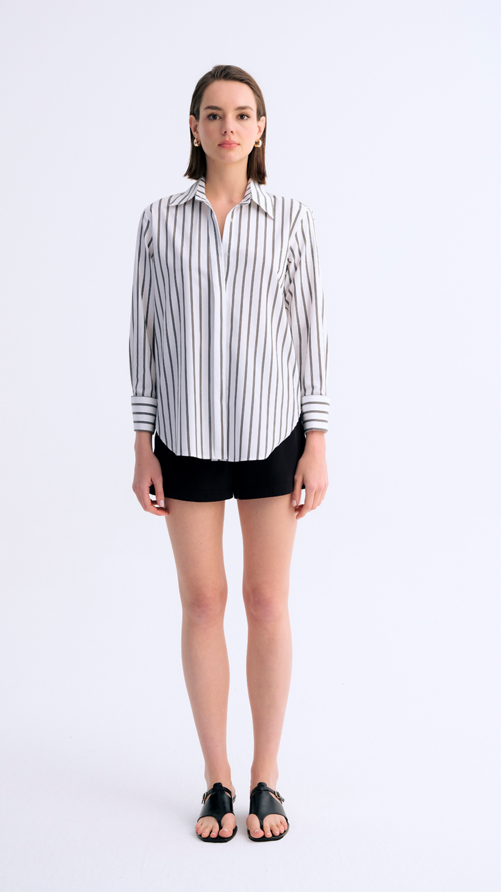 Stripe Edit Çizgili Poplin Gömlek